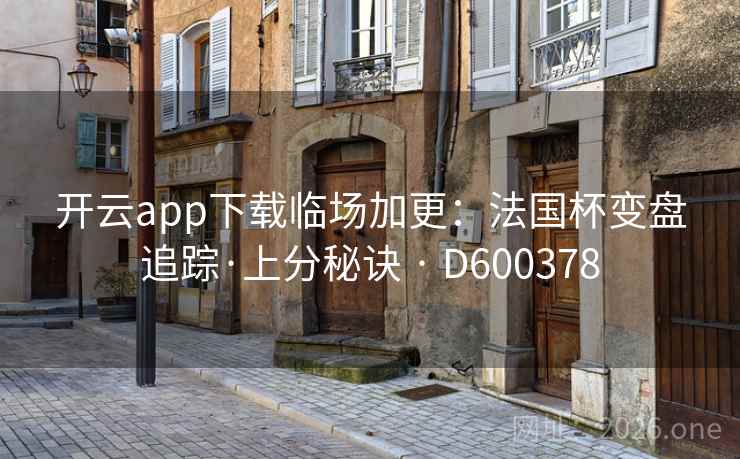 开云app下载临场加更：法国杯变盘追踪·上分秘诀 · D600378